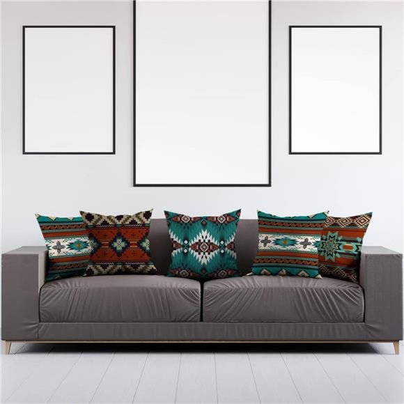 Western Native American Throw Pillow Covers 18X18 Southwestern Boho Aztec Navajo - Picture 3 of 7